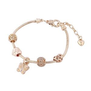 Gold Butterfly Charm Bracelet